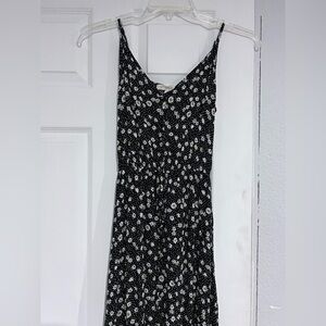 Rewind Black and White Floral Midi Dress